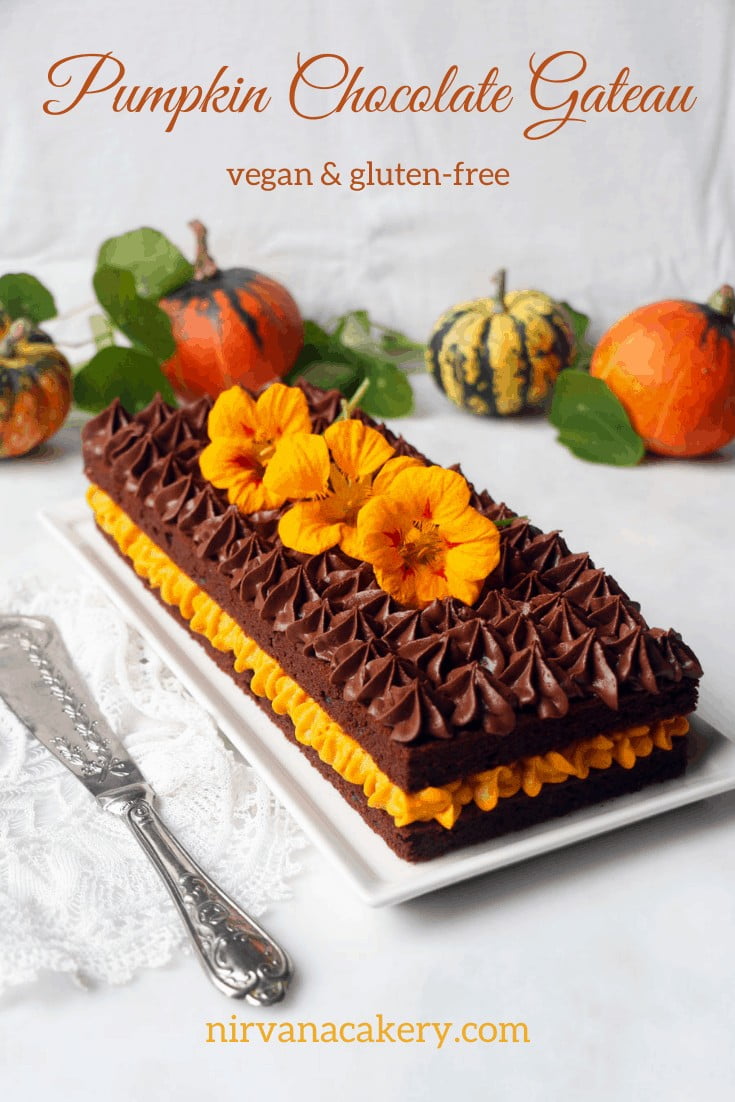 Pumpkin Chocolate Gateau (vegan & gluten-free) - Nirvana Cakery