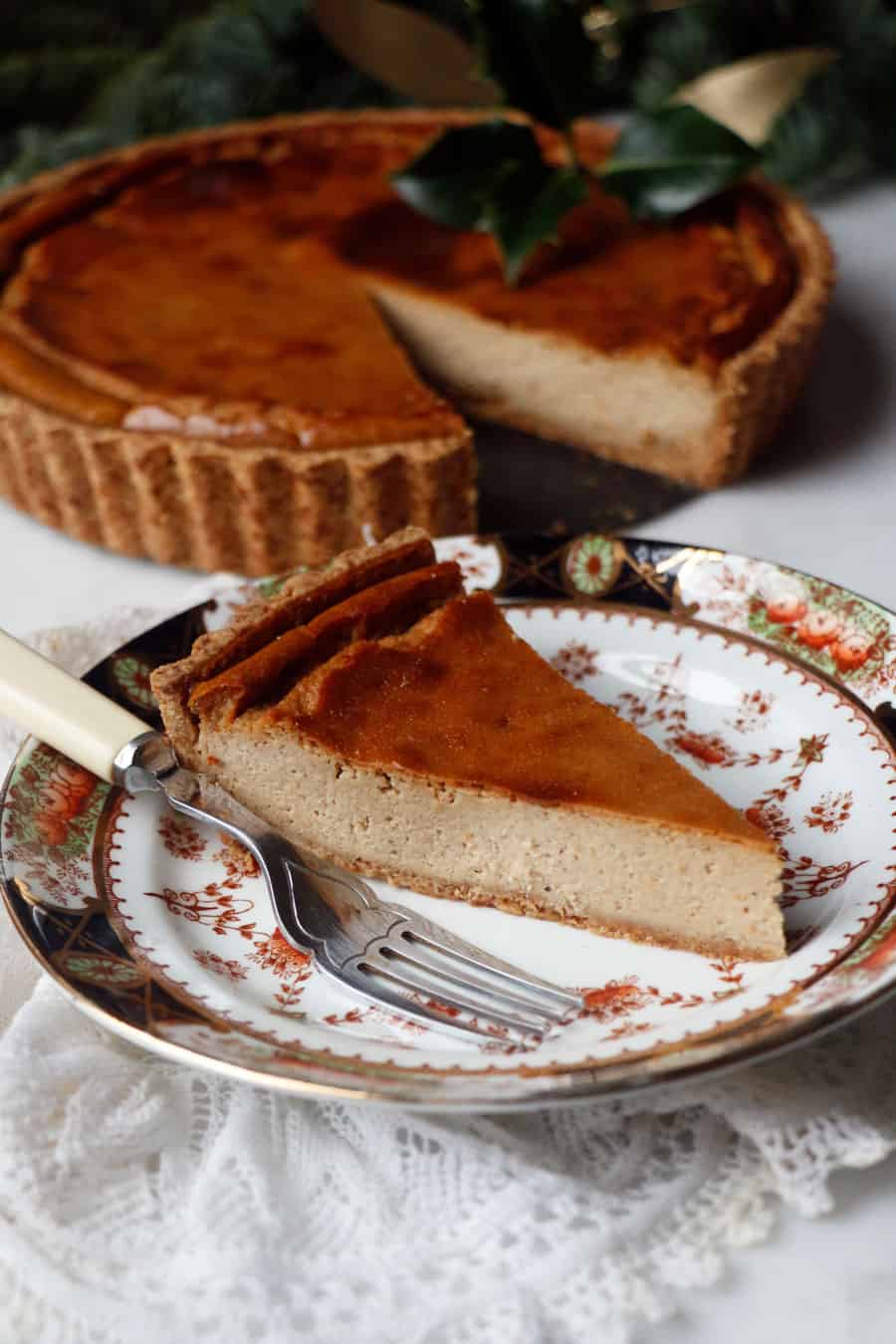 Baked Gingerbread Cheesecake (vegan & gluten-free)