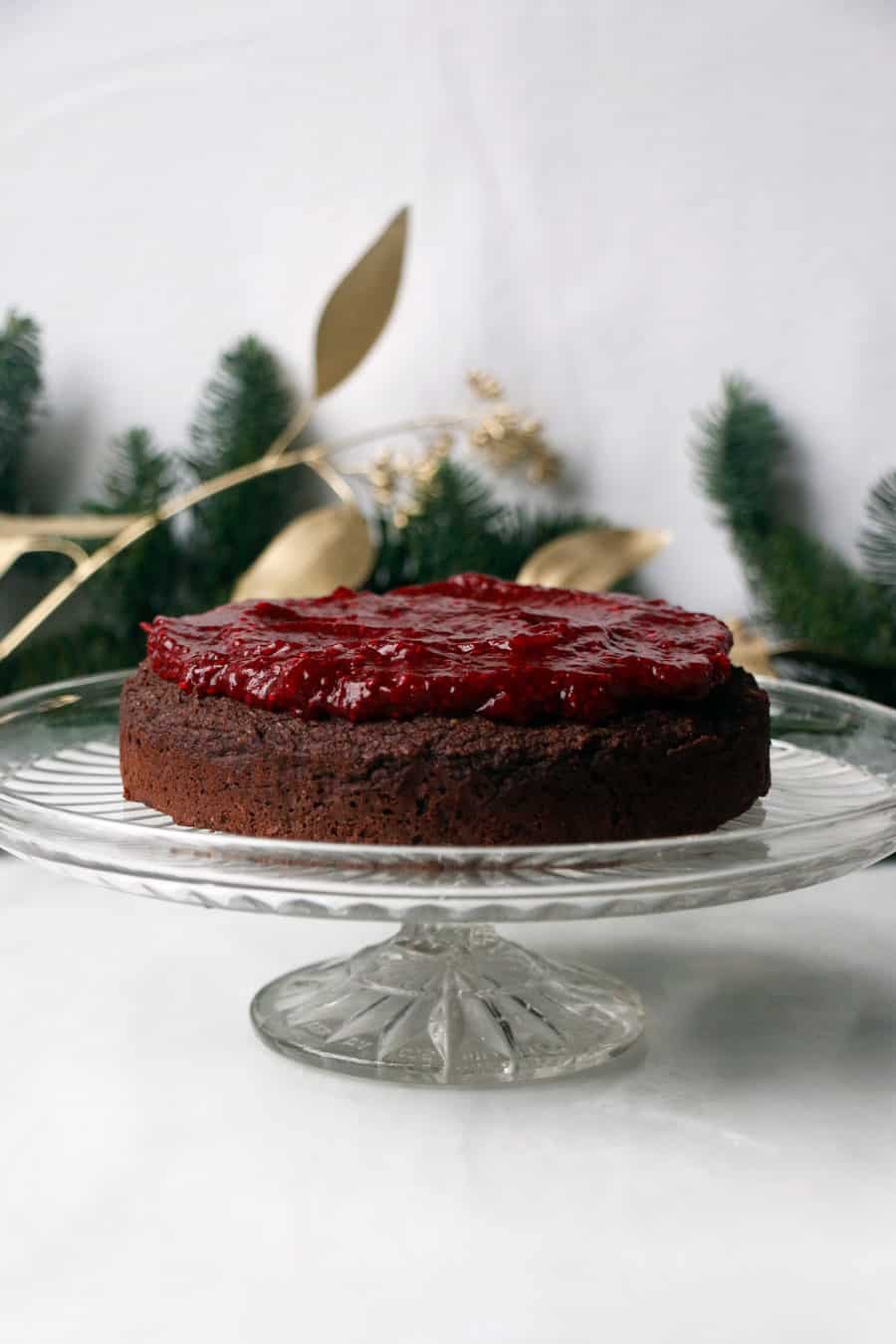 Chocolate Cranberry Orange Cake (vegan & grain-free)