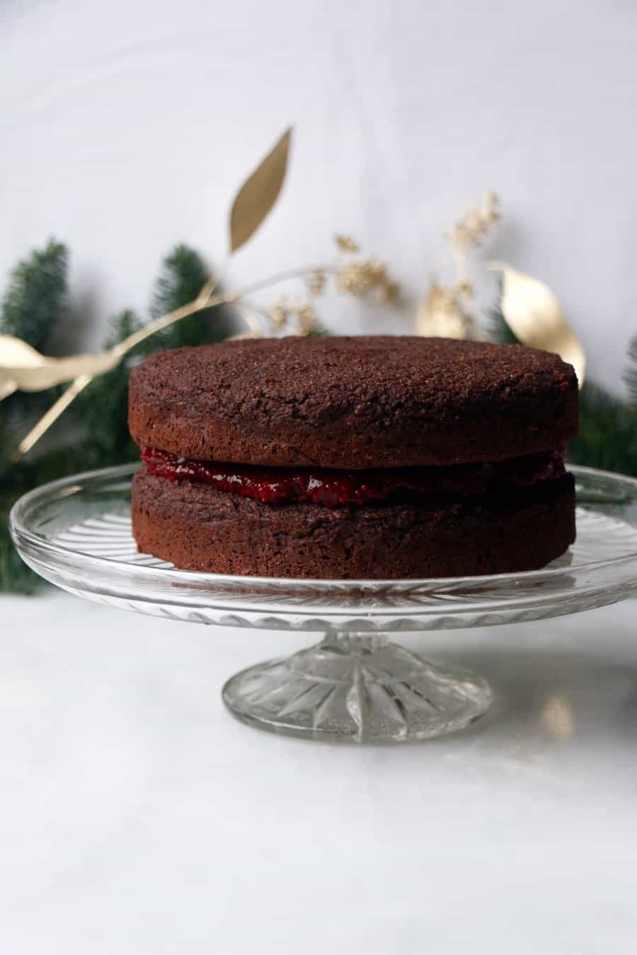 Chocolate Cranberry Orange Cake (vegan & grain-free)