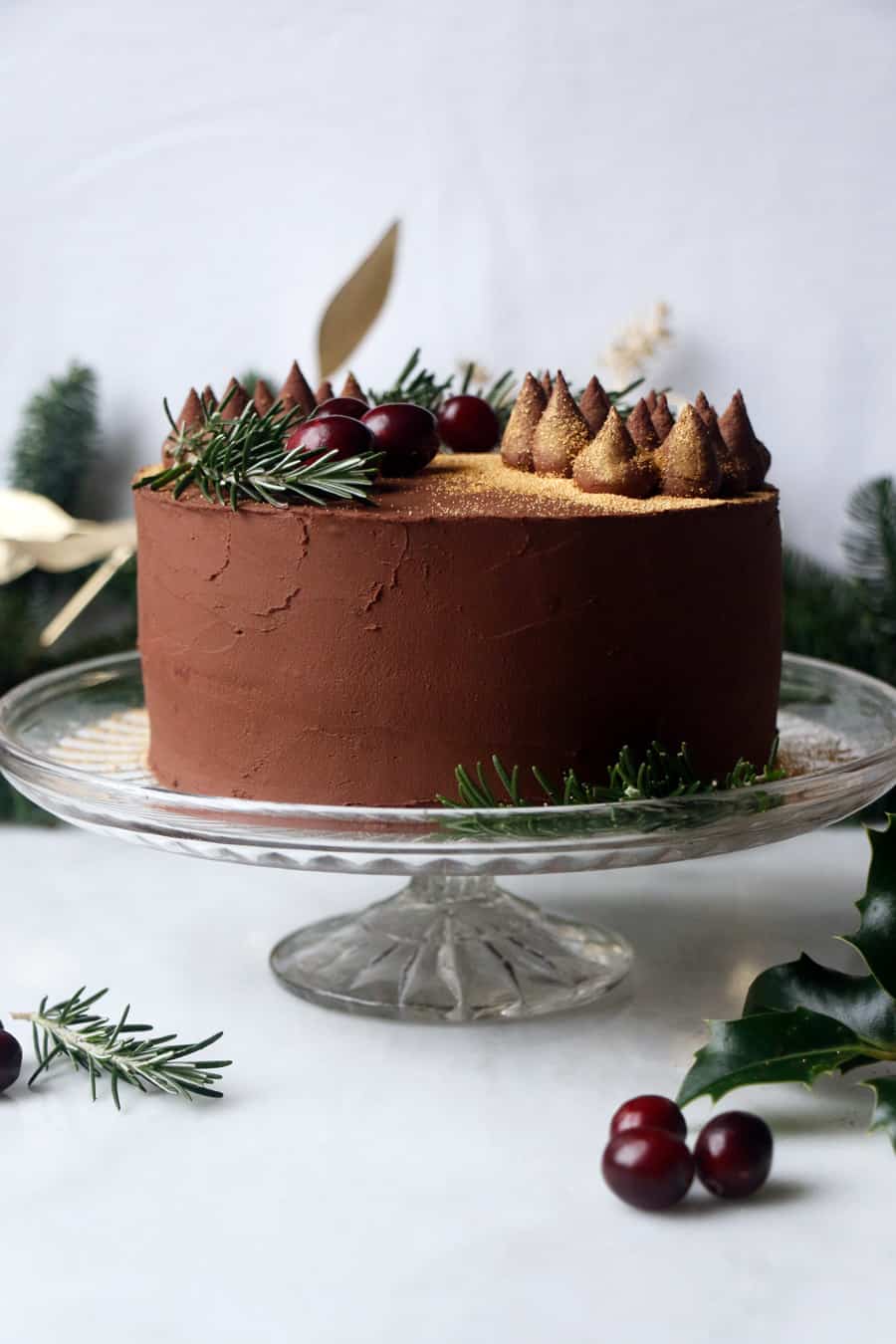 Chocolate Cranberry Orange Cake (vegan & grain-free)