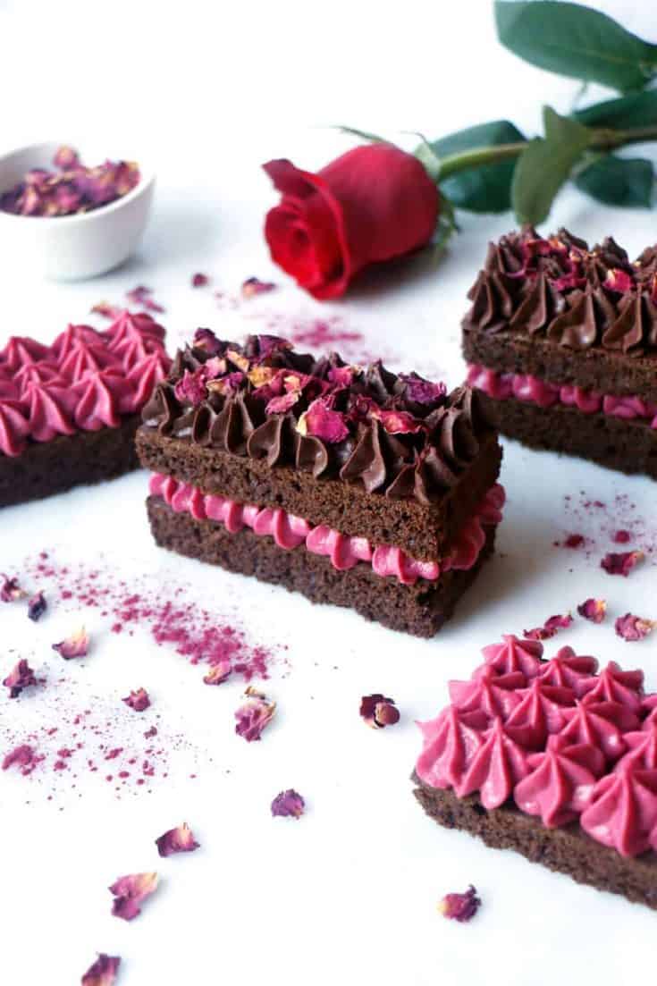 Rose Chocolate Valentine Gateau (vegan & gluten-free)