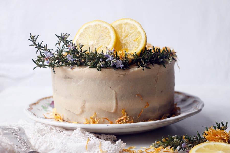 Rosemary Lemon Imbolc Cake (vegan & gluten-free)