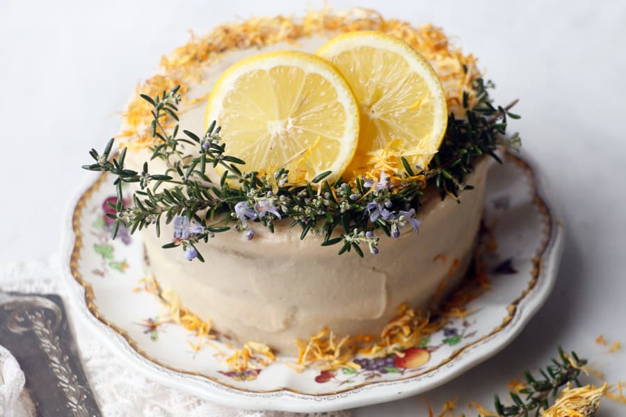 Rosemary Lemon Imbolc Cake (vegan & gluten-free)