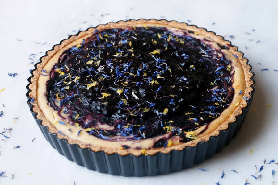 Baked Blueberry Cheesecake (vegan & gluten-free)