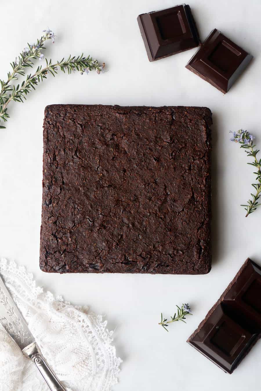 Rosemary Lemon Brownies (vegan & grain-free)