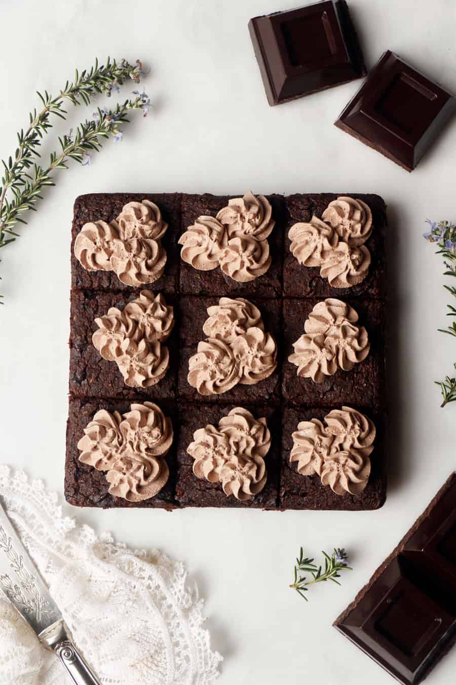 Rosemary Lemon Brownies (vegan & grain-free)