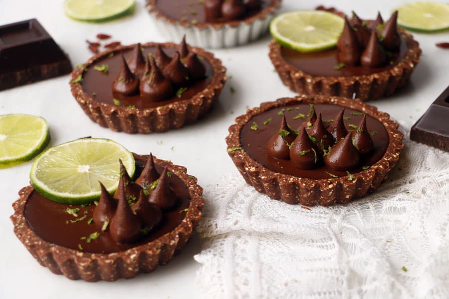 Chilli Lime Chocolate Tarts (vegan & gluten-free)