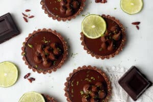 Chilli Lime Chocolate Tarts (vegan & gluten-free)