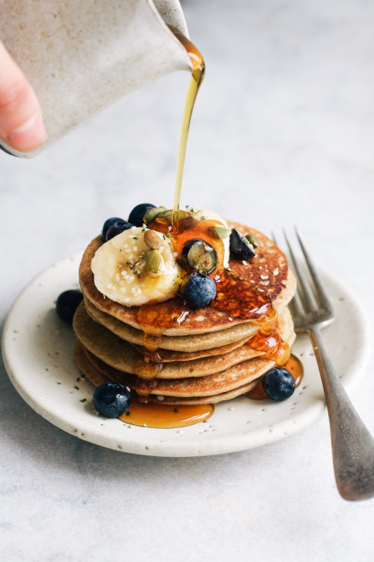 Blender Buckwheat Banana Pancakes