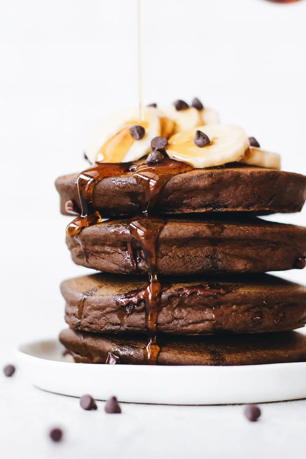 Fluffy Chocolate Banana Pancakes