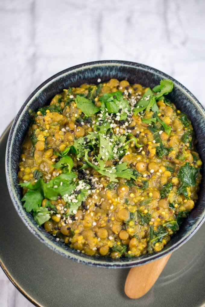 Creamy One Pot Curried Lentils and Quinoa