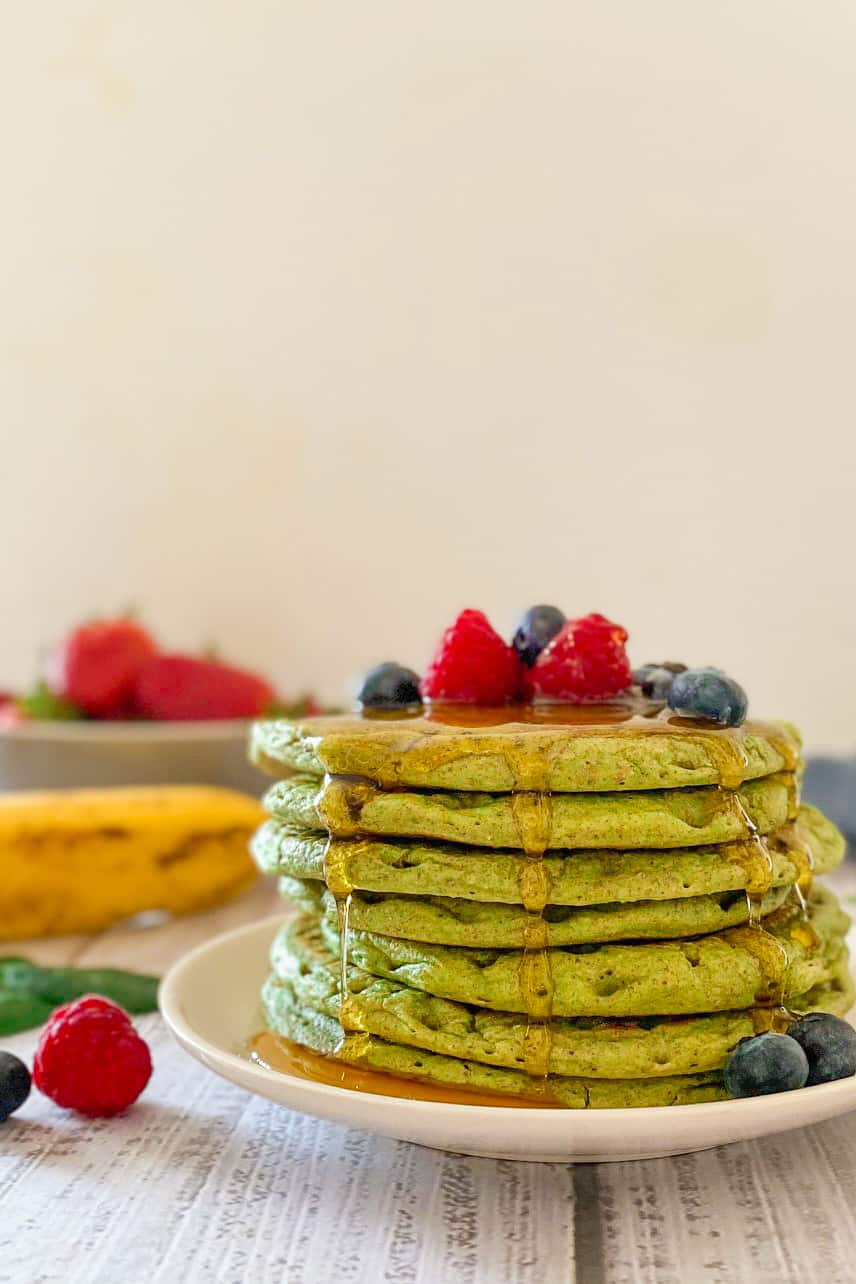 Blender Spinach Banana Pancakes