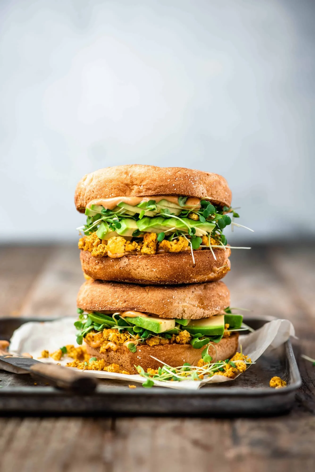 Scrambled Tofu and Avocado Breakfast Sandwich