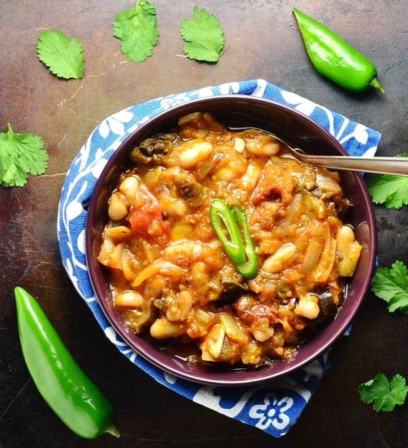 Vegan Eggplant Casserole with Beans