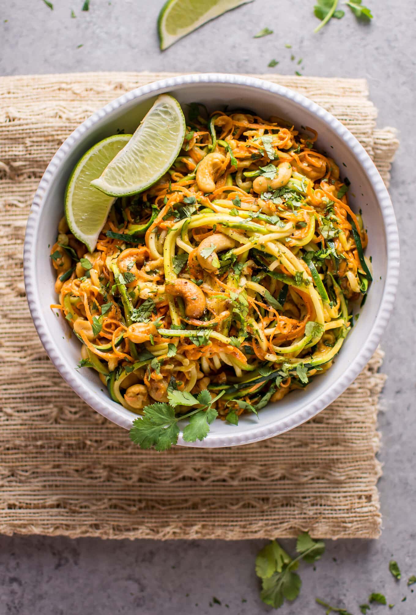 15 Minute Garlic Lime Cashew Zoodles