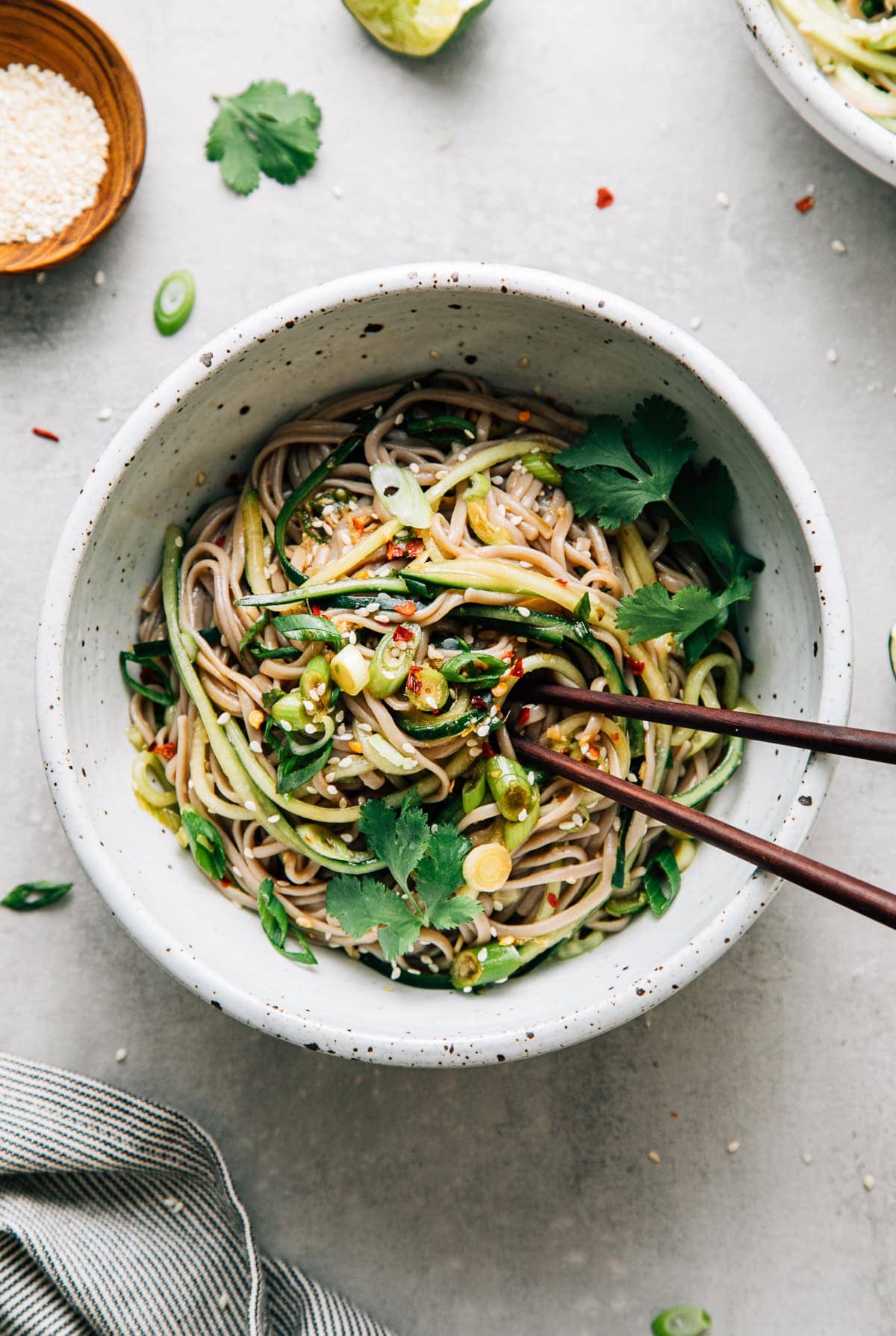 Sesame-Ginger Cucumber Soba Noodle Salad